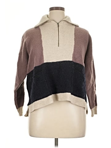 Madewell Glenbrook Half-Zip Pullover Sweater in Colorblock (view 1)
