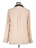 Express 100% Polyester Color Block Tan Long Sleeve Blouse Size XL - photo 2