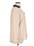 Express 100% Polyester Color Block Tan Long Sleeve Blouse Size XL - photo 4