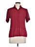 Assorted Brands Polka Dots Burgundy Short Sleeve Blouse Size 11 - photo 1