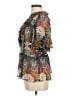 Nanette Lepore 100% Polyester Floral Black Short Sleeve Blouse Size 8 - photo 5