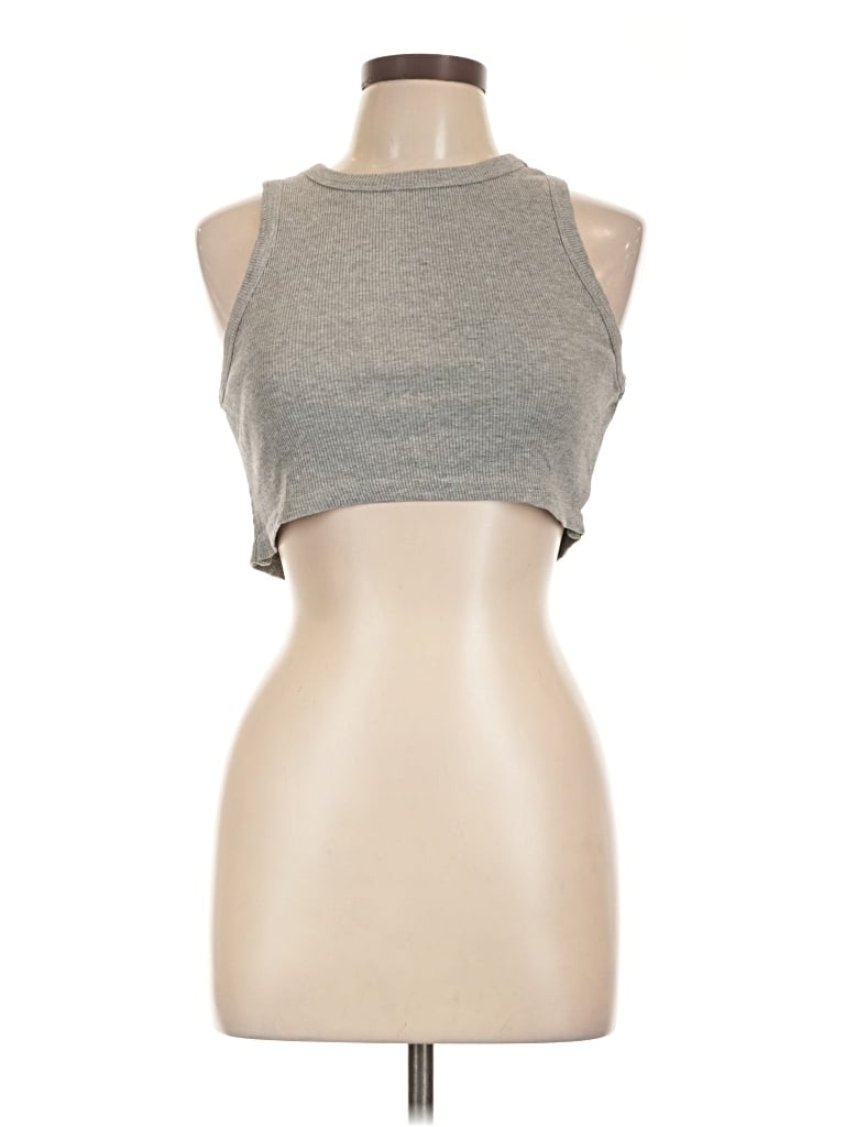 Pre-owned Forever 21 Tank Top Gray Halter Neckline Tops