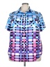 Unbranded 100% Polyester Color Block Purple Short Sleeve Blouse Size 4X - photo 1