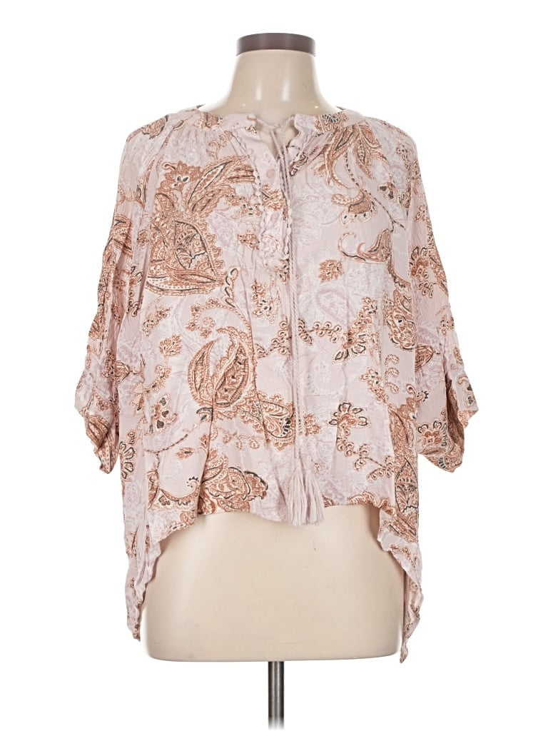 Pre-owned Everleigh 3/4 Sleeve Blouse In Pink