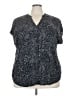 Torrid Animal Print Black Short Sleeve Blouse Size 4X Plus (4) - photo 1