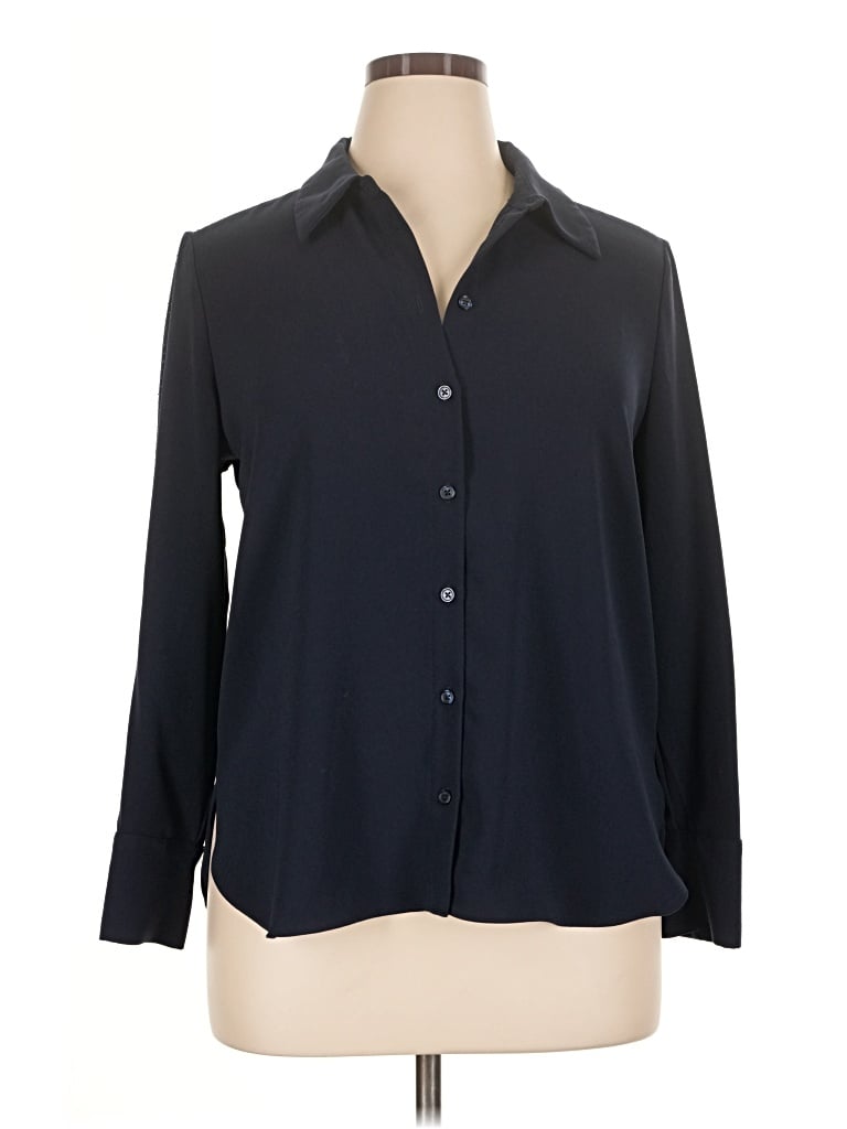Pre-owned M&s Collection 3/4 Sleeve Blouse In Black