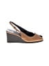 Etienne Aigner 100% Leather Color Block Tan Wedges Size 6 - photo 1