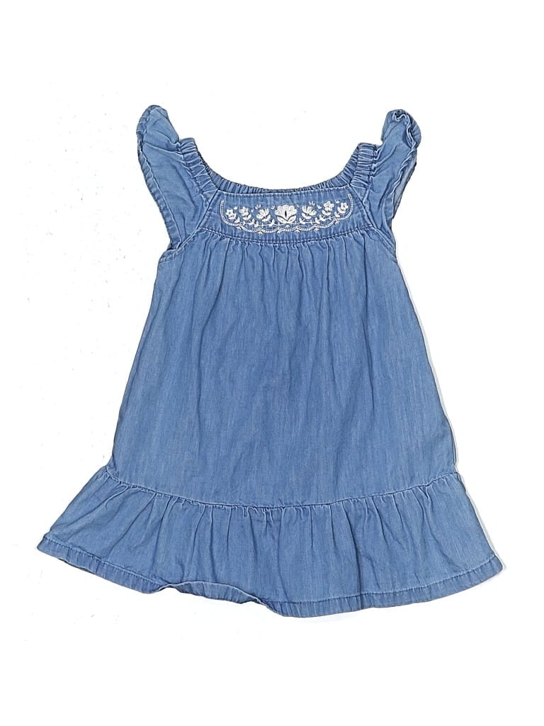Pre-owned Carter's Babies' Sleeveless Top Blue Ruffles Neckline Tops