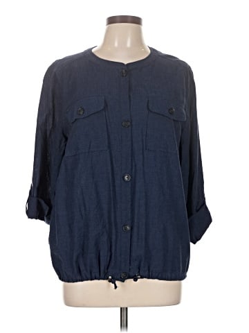 Liz Claiborne 3/4 Sleeve Button-Down Shirt (view 1)