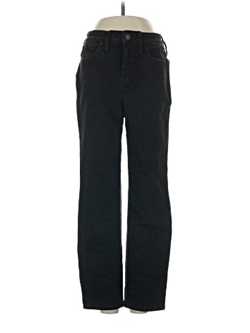 Madewell Petite Curvy Stovepipe Jeans in Black Rinse Wash (view 1)