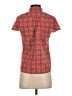 Bonpoint 100% Cotton Plaid Orange Short Sleeve Button-Down Shirt Size S - photo 2