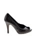 Anne Klein 100% Leather Animal Print Black Brown Heels Size 7 1/2 - photo 1