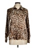 Bold Elements 100% Polyester Animal Print Brown Long Sleeve Blouse Size M - photo 1