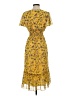 Max Studio 100% Polyester Floral Yellow Casual Dress Size XS - photo 2