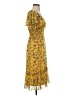 Max Studio 100% Polyester Floral Yellow Casual Dress Size XS - photo 4