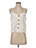 Studio F Ivory Sleeveless Button-Down Shirt Size XS - photo 1