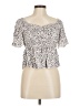 Urban Romantics 100% Rayon Silver Short Sleeve Top Size M - photo 1