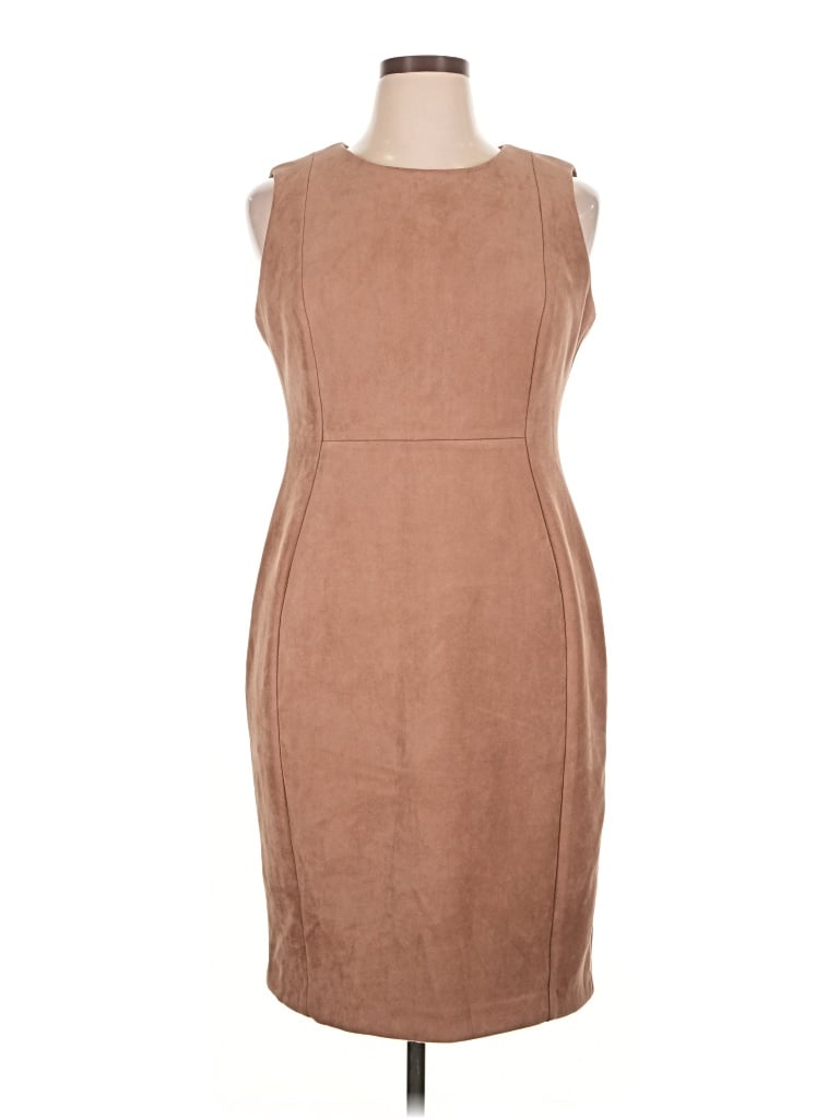 Pre-owned Calvin Klein Cocktail Dress In Tan