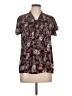 Lands' End 100% Polyester Paisley Burgundy Short Sleeve Blouse Size 10 - photo 1