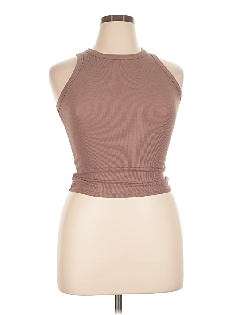 Pre-owned A New Day Tank Top Brown Halter Neckline Tops