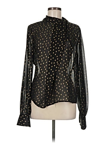 Aqua Long Sleeve Blouse (view 1)