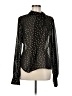 Aqua 100% Polyester Polka Dots Black Long Sleeve Blouse Size M - photo 1