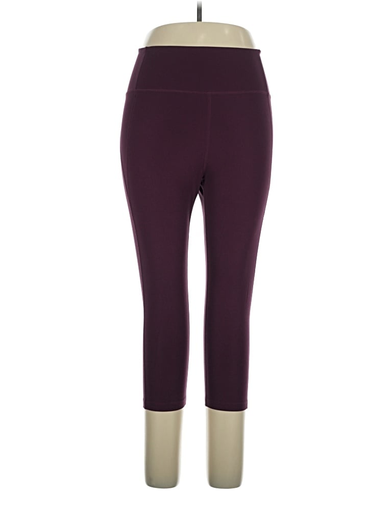 Pre-owned Girlfriend Collective Active Pants In Burgundy