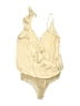 Glam 100% Polyester Gold Tan Bodysuit Size L - photo 1