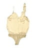 Glam 100% Polyester Gold Tan Bodysuit Size L - photo 2
