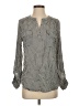 dalia 100% Rayon Houndstooth Gray Long Sleeve Blouse Size S - photo 1