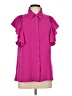 Amana 100% Polyester Pink Short Sleeve Blouse Size L - photo 1