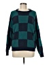 Wild Fable Checkered-gingham Teal Pullover Sweater Size M - photo 1