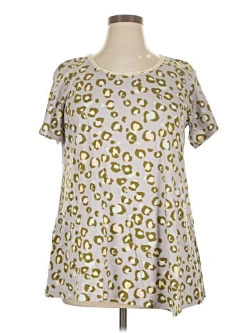 LOGO by Lori Goldstein Short Sleeve Blouse (view 1)