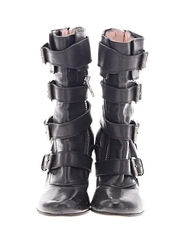 Chloé Leather Buckle Mid Calf Boots (view 2)
