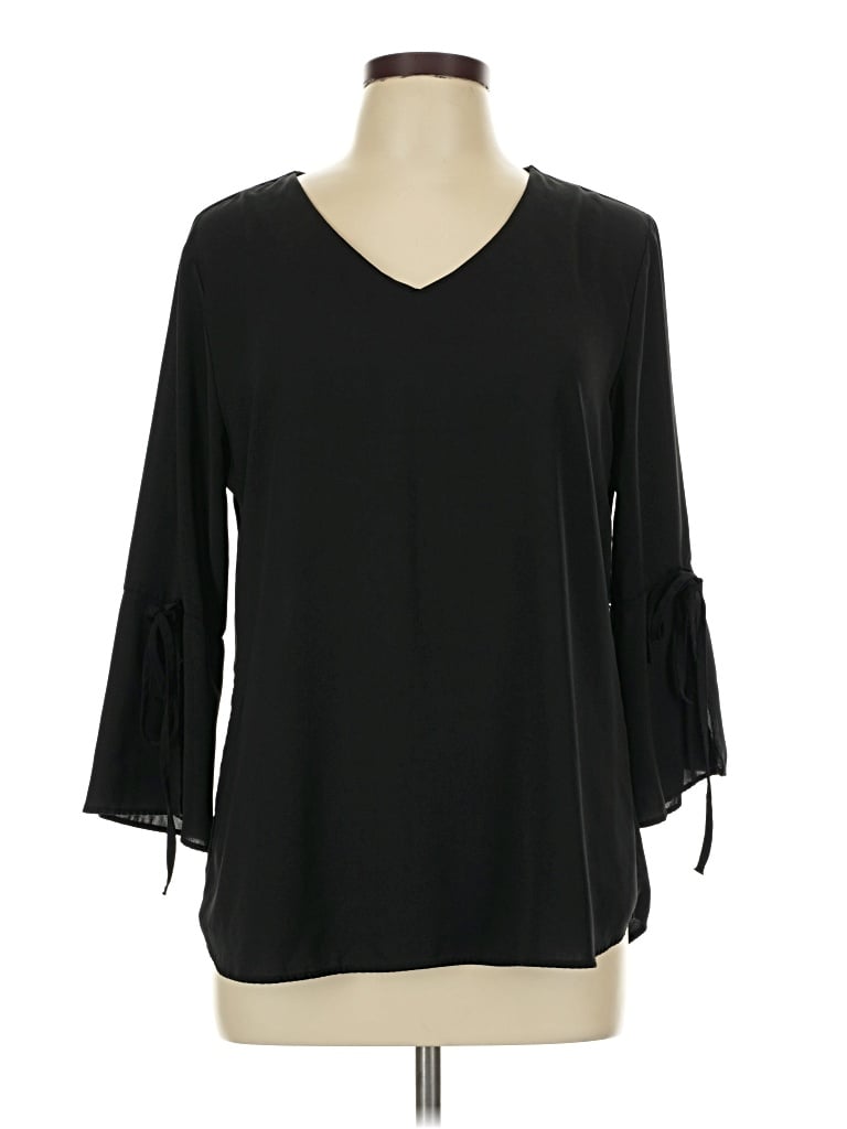 Pre-owned Timeson 3/4 Sleeve Blouse In Black