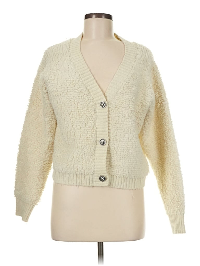 Pre-owned Lucky Brand Cardigan Sweater In Ivory
