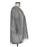 Calvin Klein 100% Polyester Checkered-gingham Gray 3/4 Sleeve Blouse Size L - photo 4
