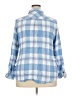 Well Worn Checkered-gingham Blue 3/4 Sleeve Button-Down Shirt Size XXL - photo 2