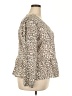Nine West Animal Print Tan Long Sleeve Blouse Size XXL - photo 4