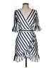 BB Dakota 100% Polyester Stripes Blue Cocktail Dress Size 10 - photo 1