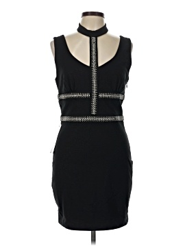 bebe black bodycon dress Bebe Women's Slim Midi Bandage Dress, Size XXL in Black Polyester