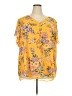 Torrid 100% Polyester Yellow Short Sleeve Blouse Size 4X Plus (4) - photo 1