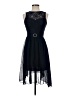 Alexa B 100% Polyester Black Blue Cocktail Dress Size 4 Petite - photo 1