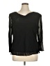 Donna Ricco 100% Rayon Black 3/4 Sleeve Blouse Size 14W - photo 1