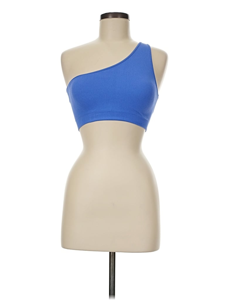 Pre-owned Assorted Brands Tank Top Blue One Shoulder Neckline Tops