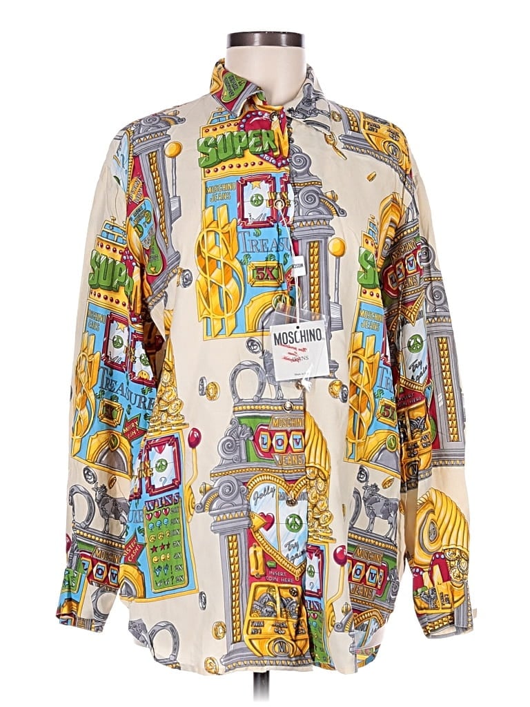 Pre-owned Moschino Long Sleeve Button Down Shirt In Ivory