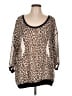 Unbranded Brown 3/4 Sleeve Blouse Size L (estimated) - photo 1