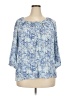 Kenar 100% Rayon Blue 3/4 Sleeve Blouse Size 2X - photo 1