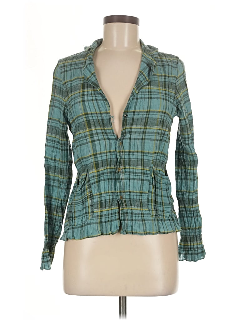 Pre-owned Assorted Brands Long Sleeve Blouse In Green