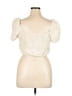 Zara Ivory Short Sleeve Top Size L - photo 2